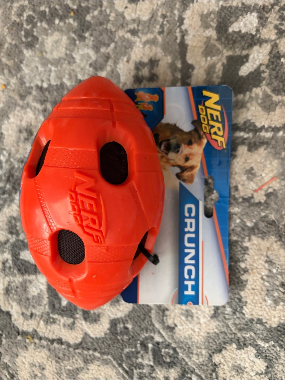 Nerf Orange Crunch Squeak Dog Toy